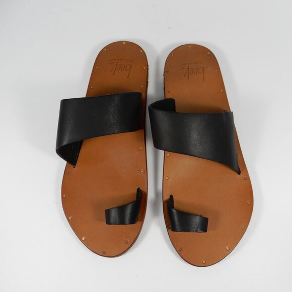 Beek Finch Toe Ring SANDALS Size 6 Flat Black Leather NEW $280 - Picture 5 of 10